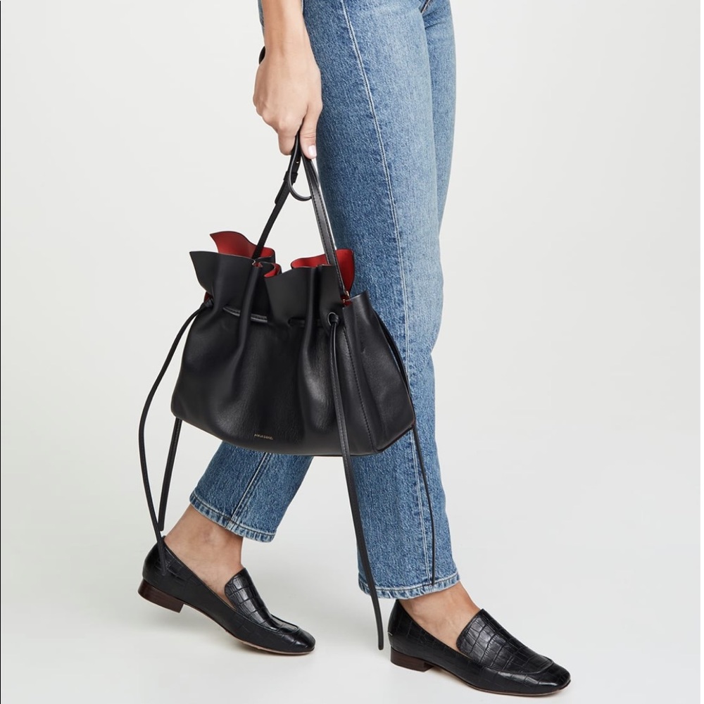 Mansur Gavriel Black Leather Protea Bag